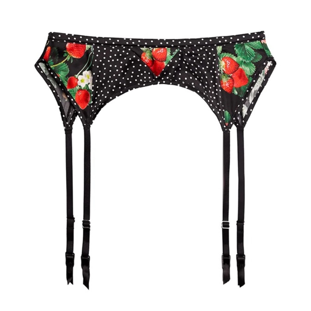 Fleur du Mal Strawberry Print Garter XS NWT